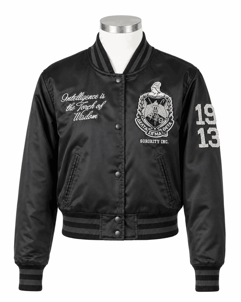 Women's Delta Black Ice Rhinestone Style Satin Jacket